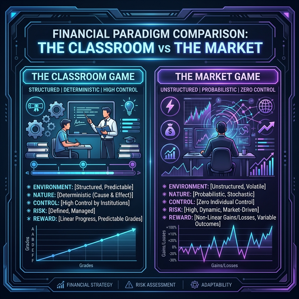 Comparison between structured classroom rules and unstructured market rules